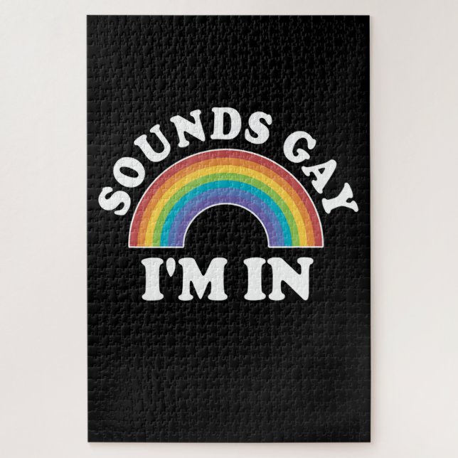 Gay Pride Men Women LGBT Rainbow Sounds Gay Jigsaw Puzzle (Vertical)