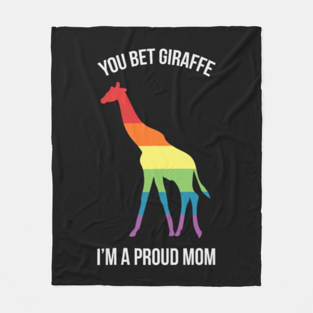 Gay Pride Mom LGBT Fleece Blanket (Front)