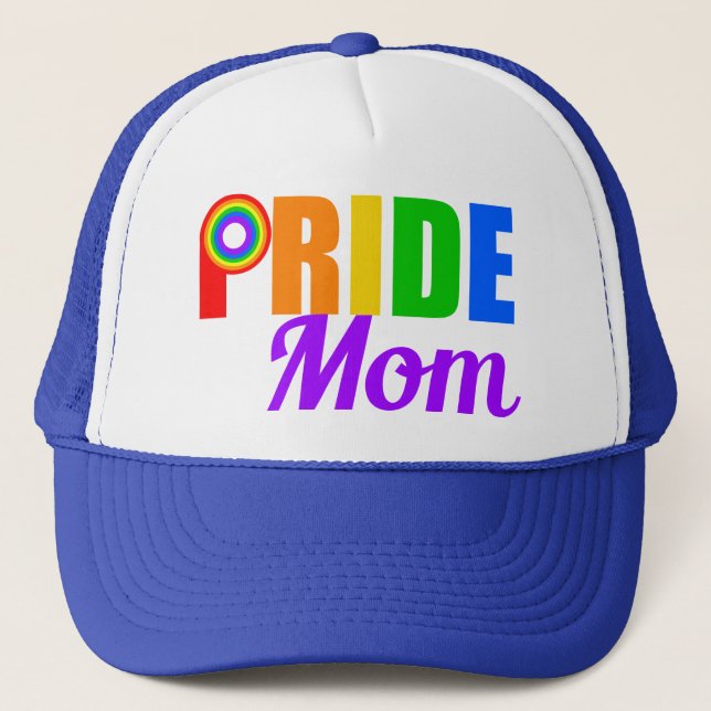 Gay Pride Mom Trucker Hat (Front)