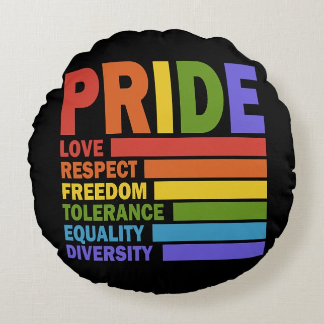 Gay Pride Month LGBT Round Pillow (Front)