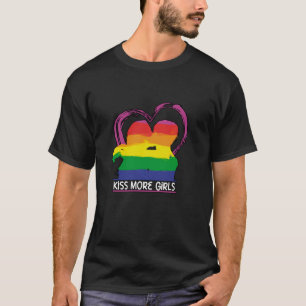 Gay Pride Month LGBTQ LGBT Rainbow Flag Kiss More T-Shirt