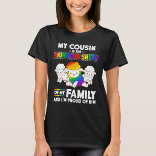 Gay Pride Month Male Cousin Rainbow Sheep of Famil T-Shirt