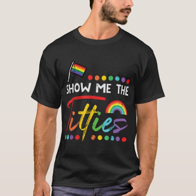 Gay Pride Month Show Me Lgbtq Ally Rainbow  T-Shirt (Front)