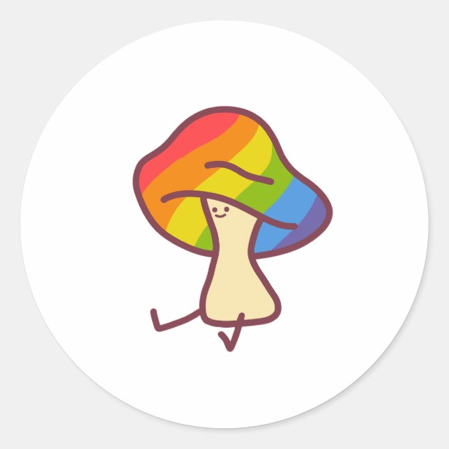 Gay Pride Mushroom Sticker (Devant)