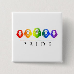 Gay Pride of Lions - LGBT 2 Inch Square Button