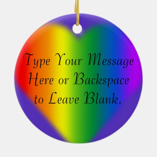 Gay Pride Ornament Personalized Rainbow Love Gifts (Back)