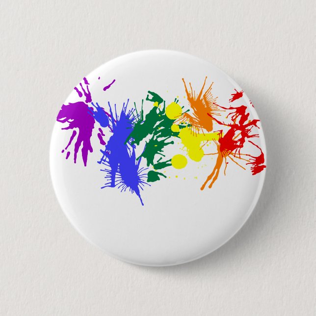 Gay Pride Paint 2 Inch Round Button (Front)