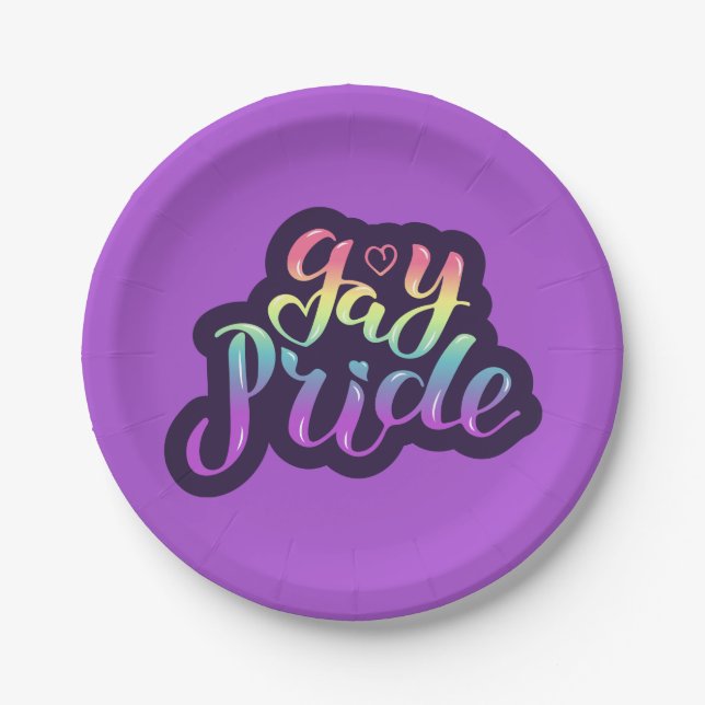 Gay Pride Paper Plate (Front)