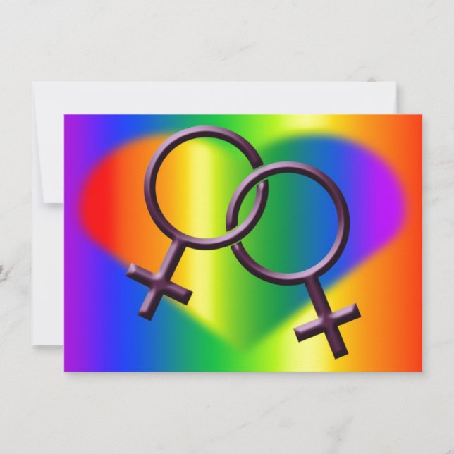Gay Pride Party Invitations Rainbow Love Cards (Front)