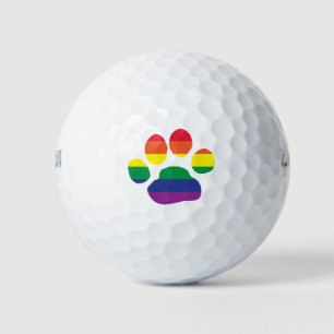 Gay-Pride-Paw-Print Golf Balls