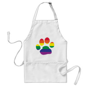 Gay Pride Paw Print Standard Apron