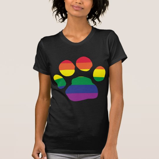 Gay Pride Paw Print T-Shirt