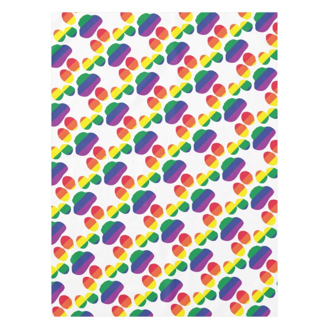 Gay-Pride-Paw-Print Tablecloth (Front)