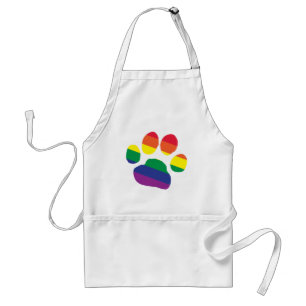 Gay Pride Paw Prints Standard Apron