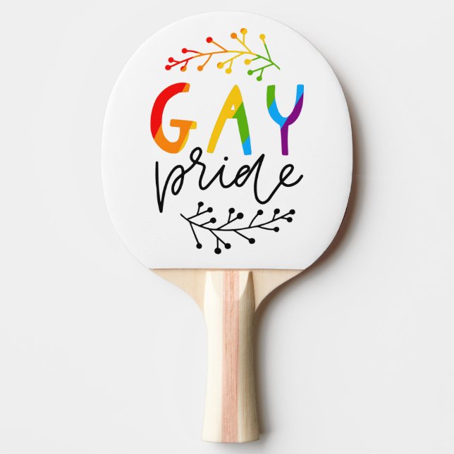 Gay Pride Ping Pong Paddle (Front)
