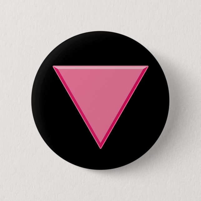 Gay Pride Pink Triangle 2 Inch Round Button (Front)