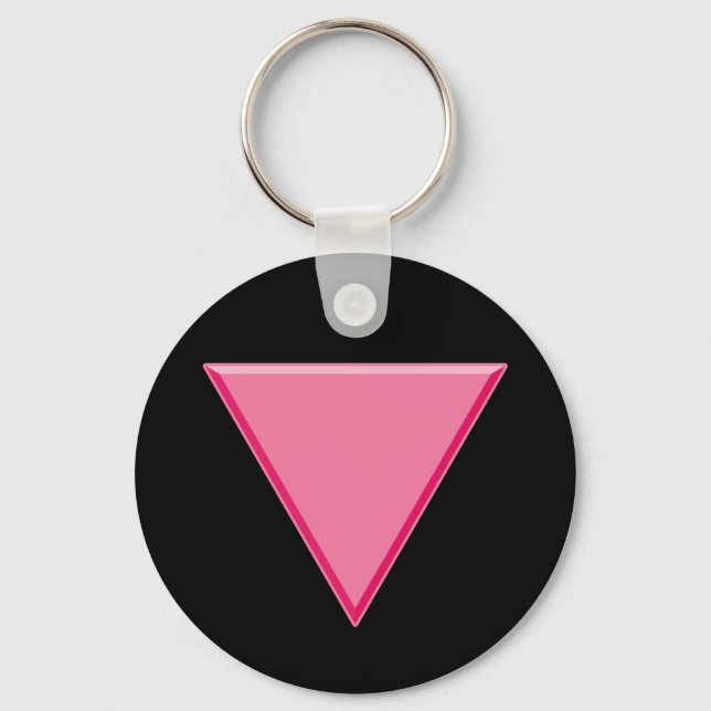 Gay Pride Pink Triangle Keychain (Front)