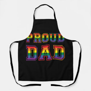 Gay Pride Proud Dad LGBT Parent Father Day Rainbow Apron