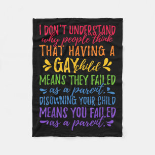 Gay Pride - Proud Parent Mom Dad Parenting Quote Fleece Blanket