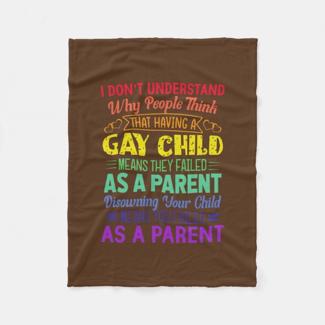 Gay Pride Proud Parent Mom Dad Parenting Quote  Fleece Blanket (Front)