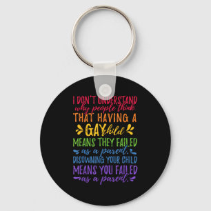Gay Pride - Proud Parent Mom Dad Parenting Quote Keychain