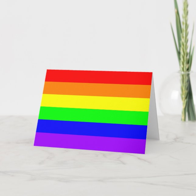 Gay Pride Rainbow Card (Pure Colours) (Front)