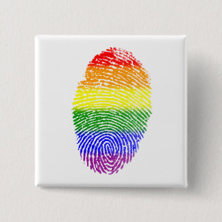Gay Pride Rainbow Fingerprint 2 Inch Square Button