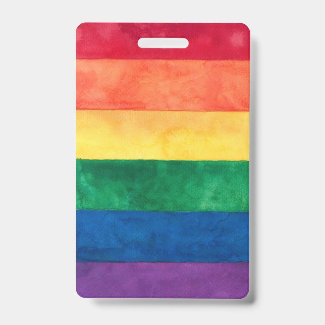 Gay Pride Rainbow Flag Badge (Front)