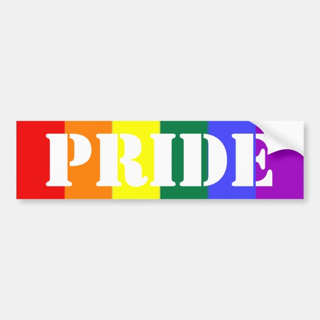 Gay Pride Rainbow Flag Bumper Sticker (Front)