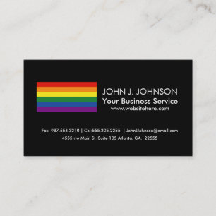 Gay pride Rainbow Flag Business Card