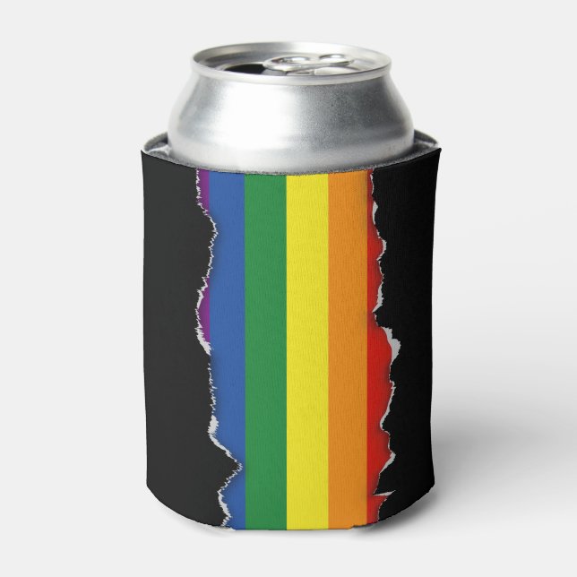 Gay pride Rainbow Flag Can Cooler (Can Front)