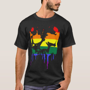 Gay Pride Rainbow Flag Halloween Skull Shirt