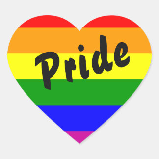 Gay Pride Rainbow Flag Heart Sticker
