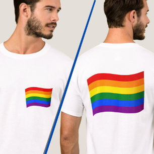 Gay Pride Rainbow Flag LGBTQ LGBT Front/Back Print T-Shirt