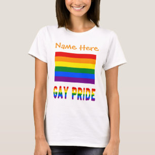 Gay Pride Rainbow Flag LGBTQ Personalized Women's T-Shirt