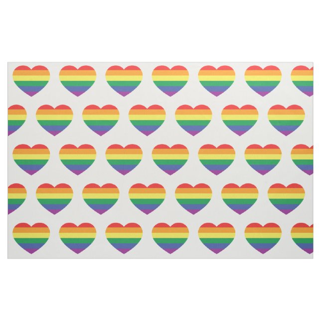 Gay Pride Rainbow Flag Love Heart Fabric (Fat Quarter)