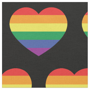 Gay Pride Rainbow Flag Love Heart Fabric