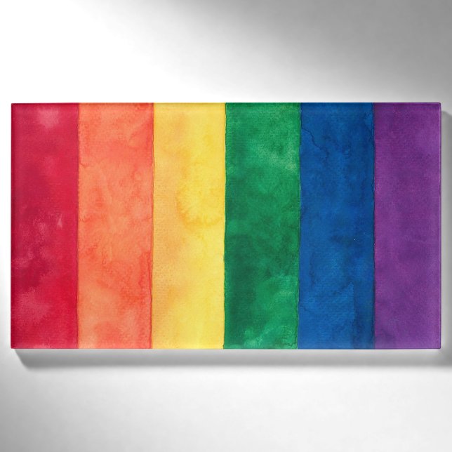 Gay Pride Rainbow Flag Name Tag (Front)