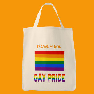 Gay Pride Rainbow Flag Orange Personalized  Tote Bag
