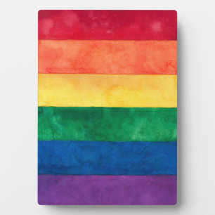 Gay Pride Rainbow Flag Plaque