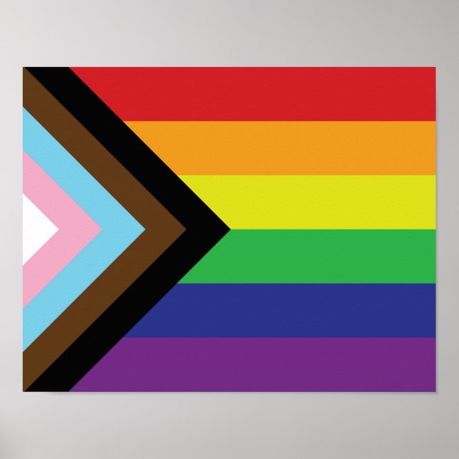 Gay Pride Rainbow Flag Progressive LGBTQIA+ Poster (Front)