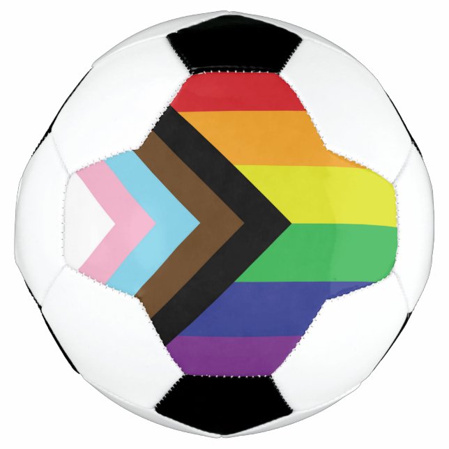 Gay Pride Rainbow Flag Progressive LGBTQIA+ Soccer Ball (Front)