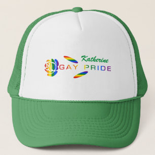 Gay Pride Rainbow Flag Rose Personalized Trucker Hat