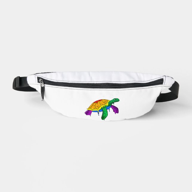 Gay Pride Rainbow Flag Sea Turtle Subtle LGBTQ Fanny Pack (Front)