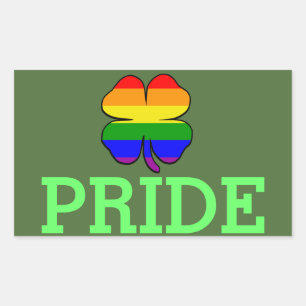 Gay Pride Rainbow flag Shamrock Sticker