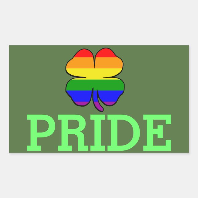 Gay Pride Rainbow flag Shamrock Sticker (Front)