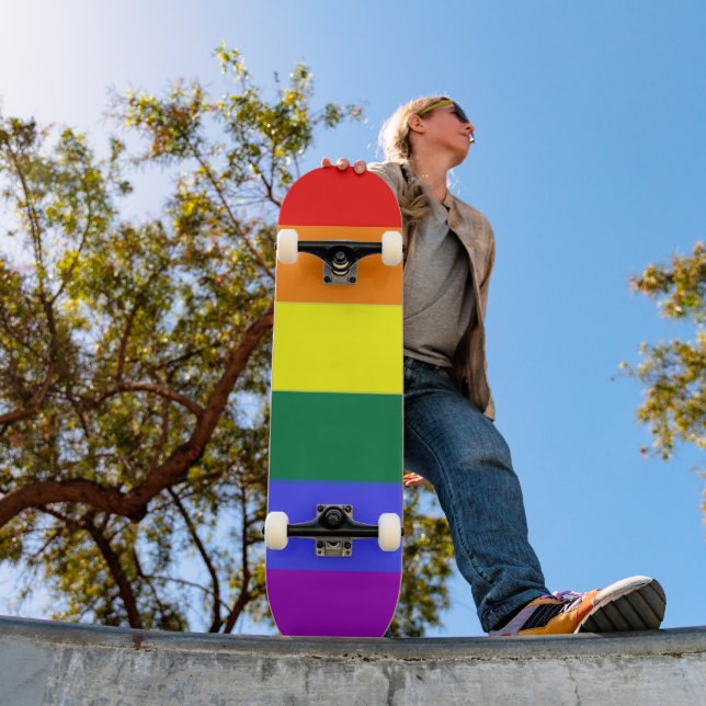 Gay Pride Rainbow Flag Skateboard (Outdoor 1)