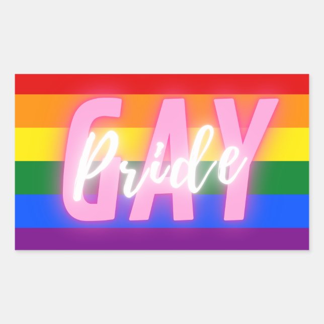 Gay Pride Rainbow Flag Sticker (Front)