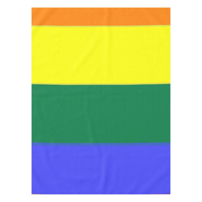 Gay Pride Rainbow Flag Striped Pattern Tablecloth (Front)