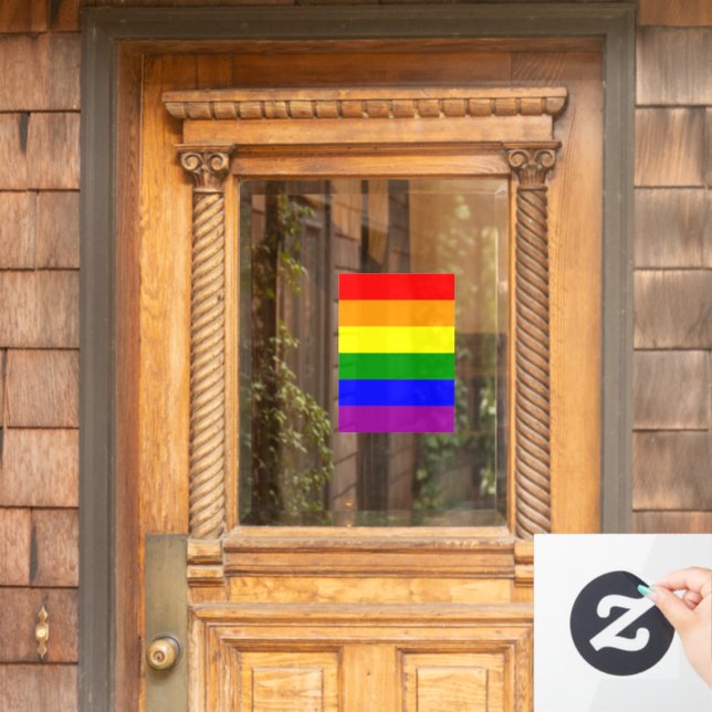 Gay Pride Rainbow Flag Window Cling (Home Door)